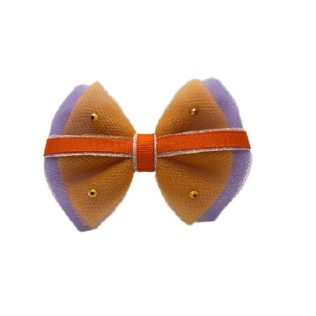 Bow Collegiate Stripe Crystal Clemson